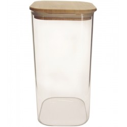 Pote Vidro Borossilicato Com Tampa de Bambu